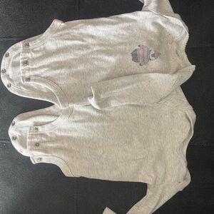 Gray Baby Onesies with Bear Print